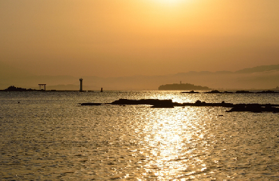 森戸海岸の夕日